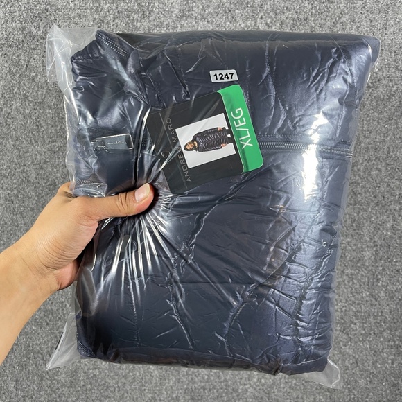 NWT ANDREW MARC Navy Blue Packable Goose Down Long Puffer Coat Womens XL #1247 - Picture 12 of 12